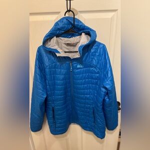 REI co-op 650 down Vibrant Blue Quilted packable Puffer Jacket XL